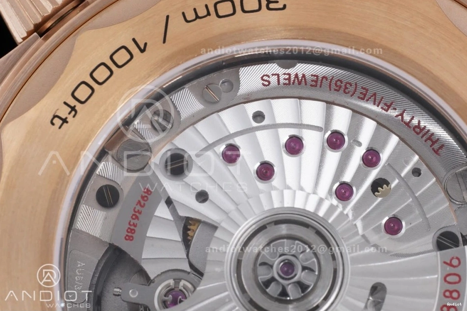 300M A8806 1:1 VSF on Diver Bracelet Gold Mesh Edition Seamaster Dial Best Rose Black 1224